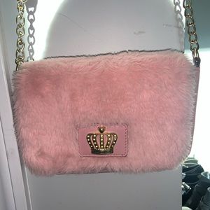 Juicy Couture Pink Faux Fur Purse
